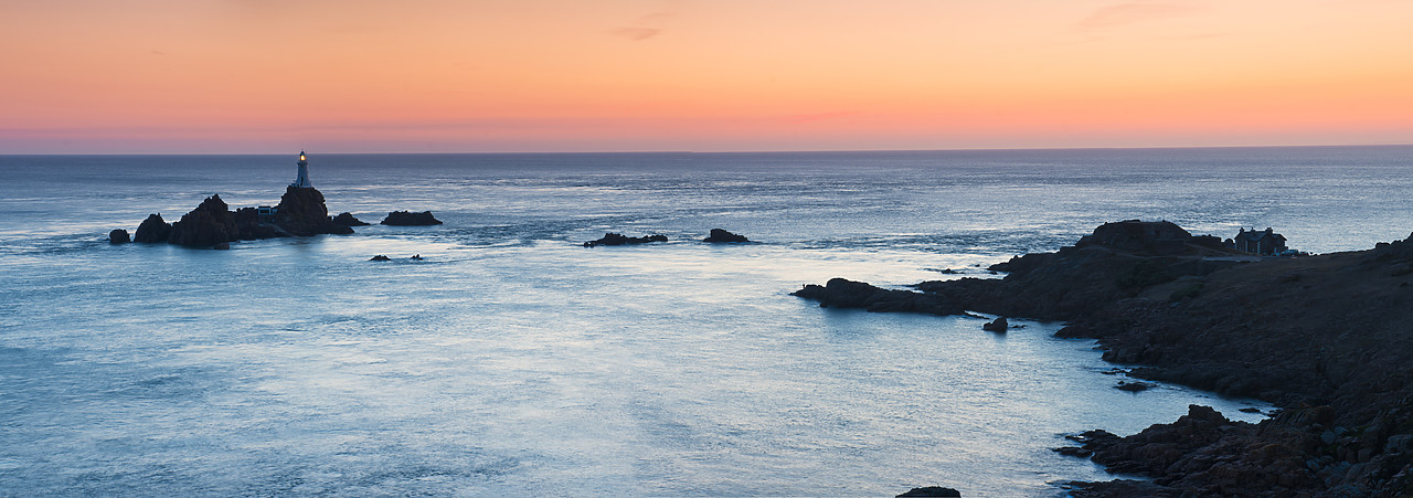 #130216-1 - Corbiere Lighthouse at Sunset, Jersey, Channel Islands