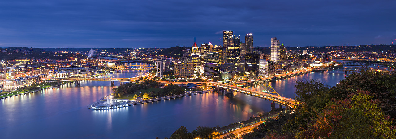 #130380-2 - Pittsburgh Skyline at Night, Pennsylvania, USA