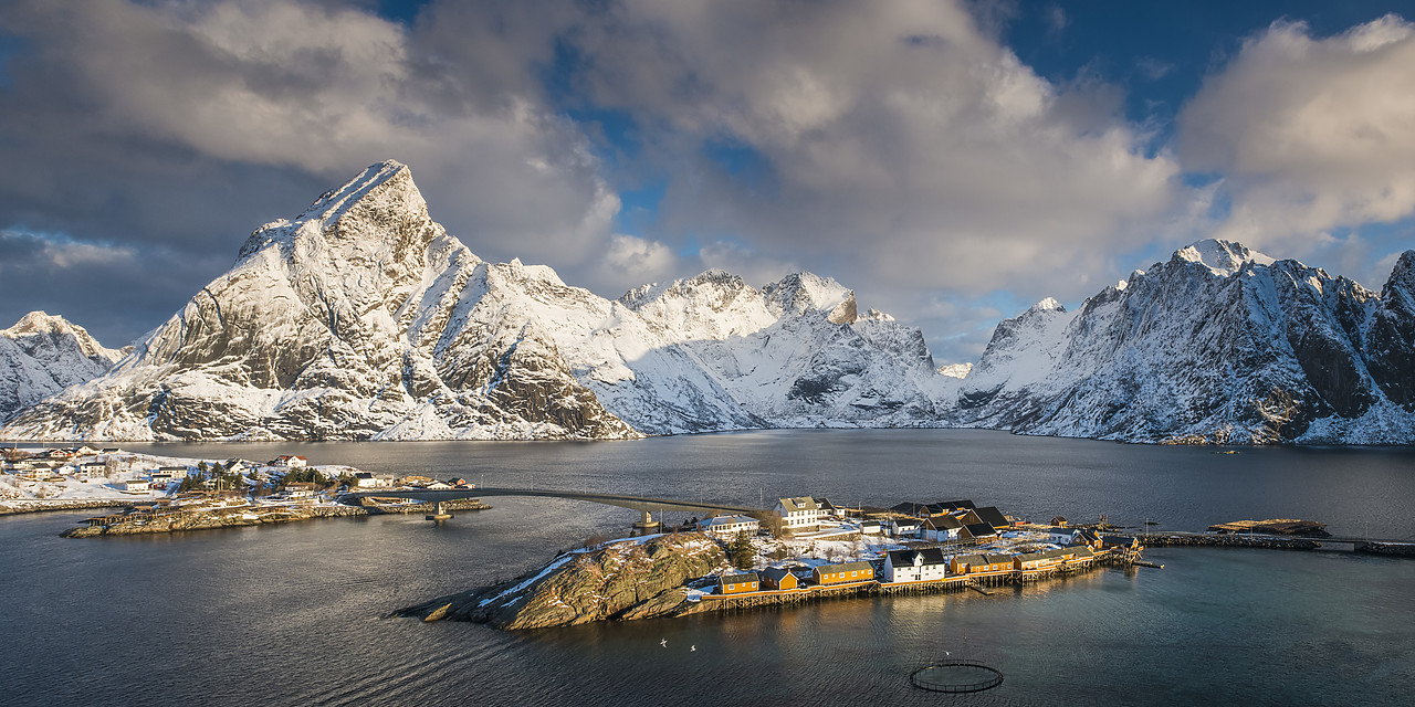 #140080-1 - View over Sakrisoy in Winter, Lofoten Islands, Norway