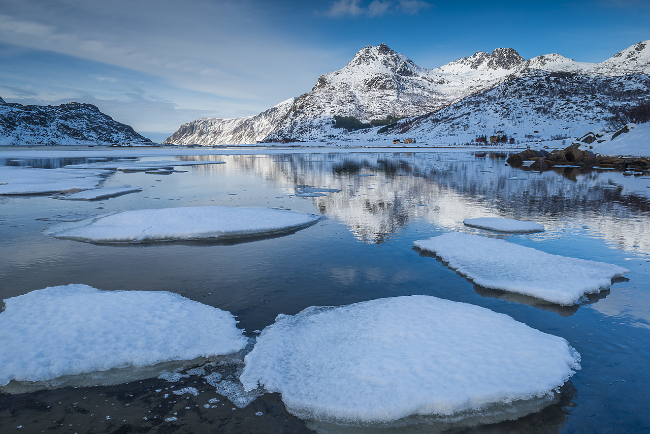 #140085-1 - Flakstadpollen Reflections in Winter, Lofoten Islands, Norway