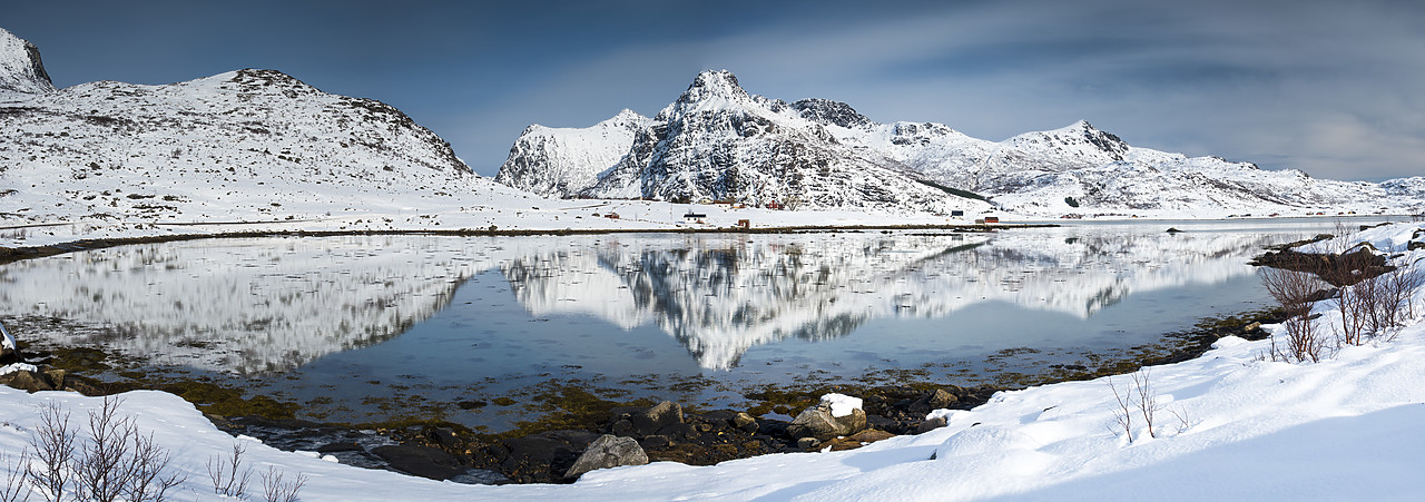 #140088-1 - Flakstadpollen Reflections in Winter, Lofoten Islands, Norway
