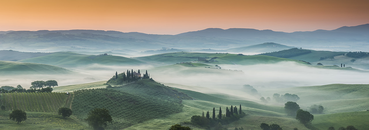 #140171-1 - Misty Landscape Behind Belvedere, Val d'Orcia, Tuscany, Italy