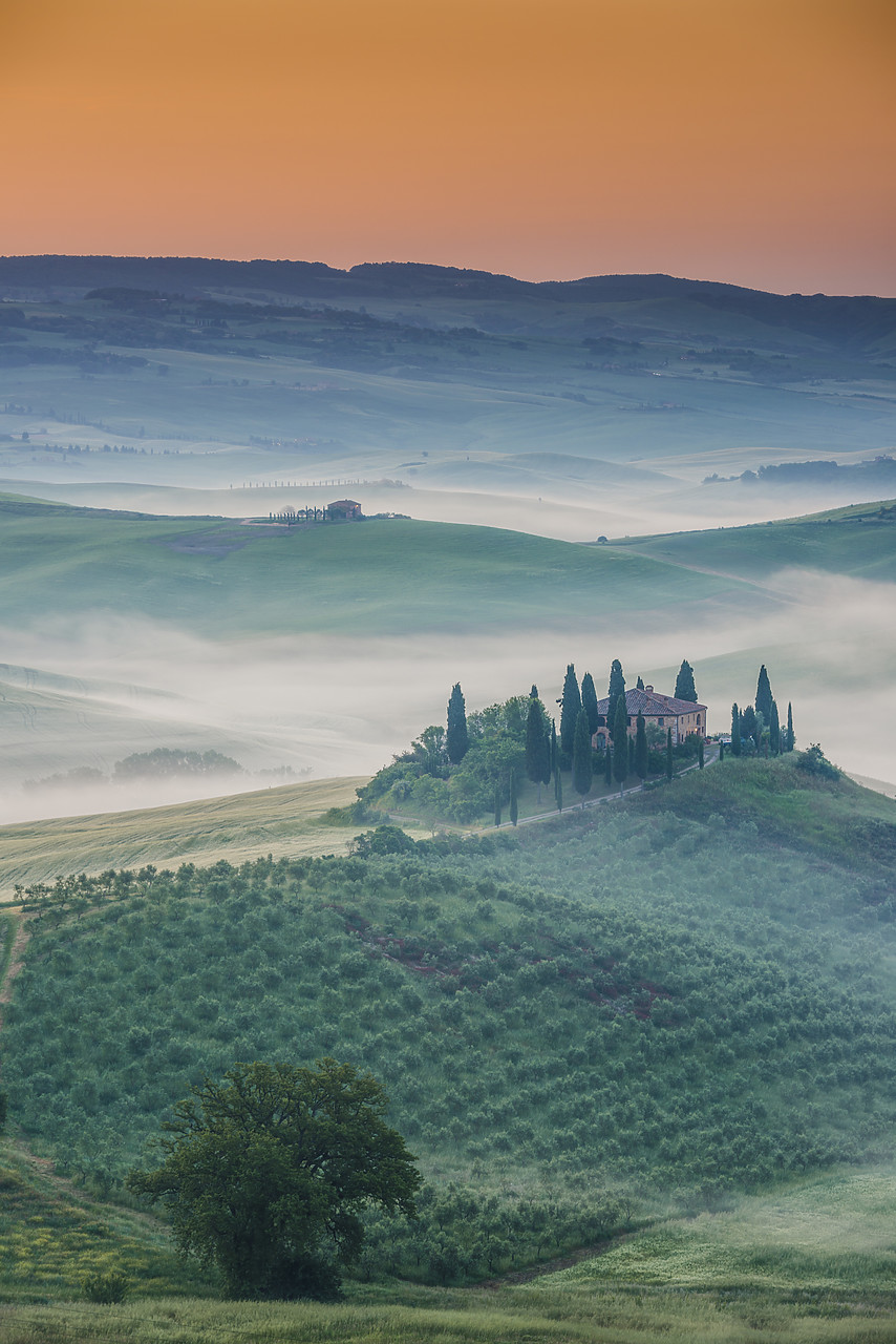#140171-3 - Misty Landscape Behind Belvedere, Val d'Orcia, Tuscany, Italy
