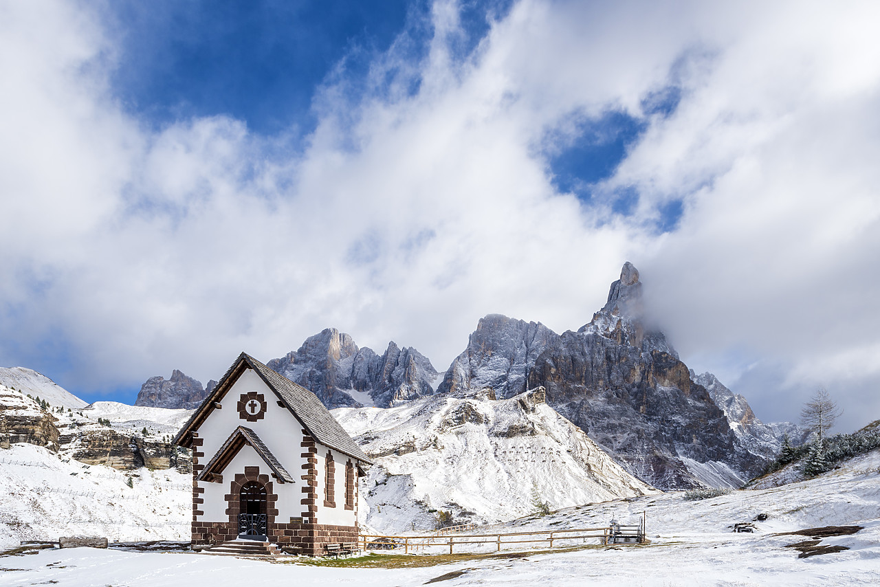 #140401-1 - Chapel at Pale di San Martino, Dolomites, South Tyrol, Italy