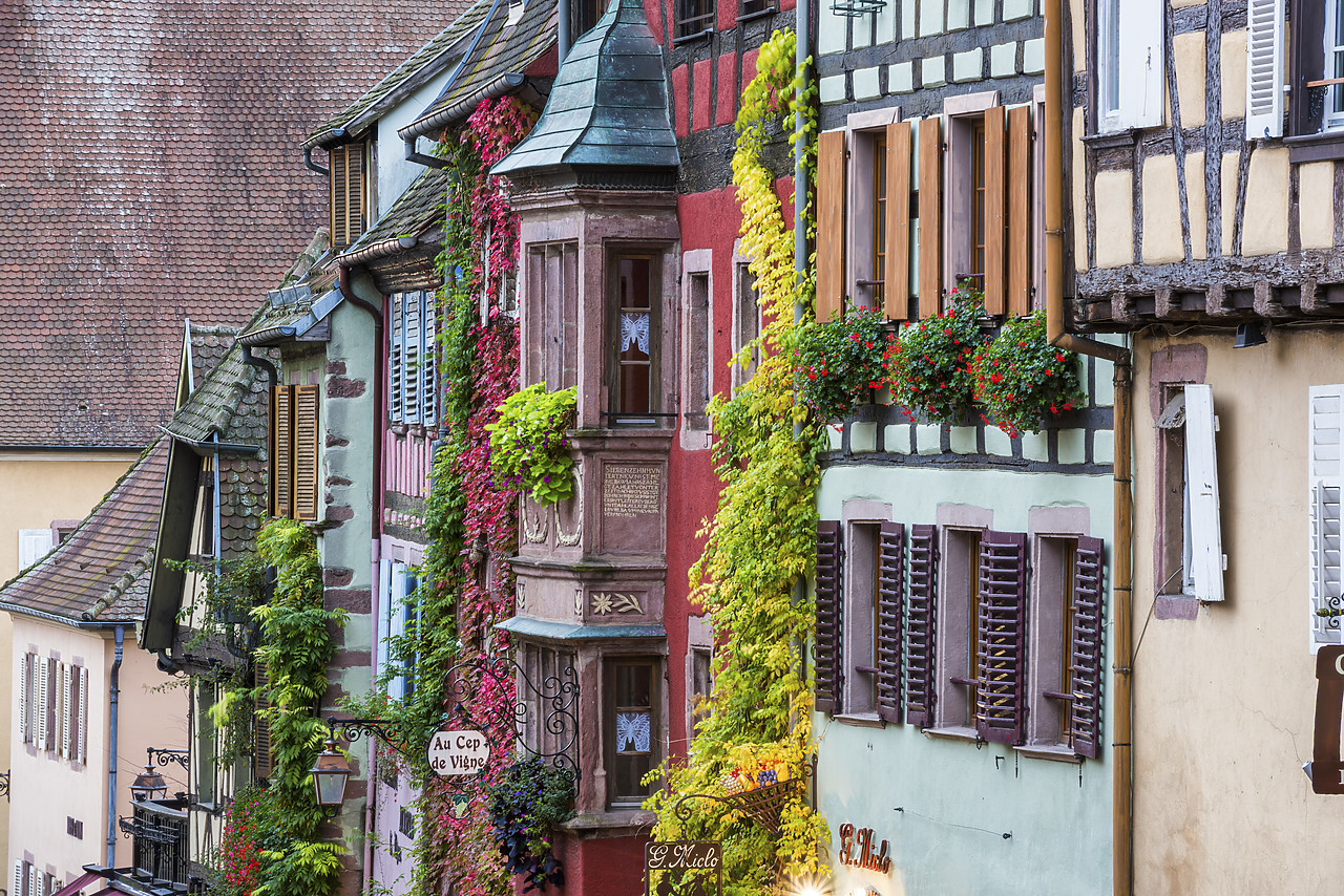 #140420-1 - Traditional Ancient Timbered Buildings, Riquewihr, Alsace, France