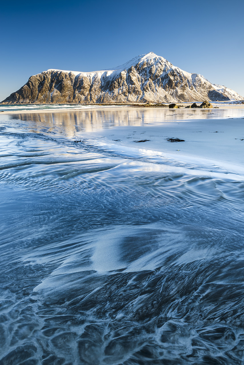 #150127-1 - Hustinden from Flakstad Beach, Lofoten Islands, Norway