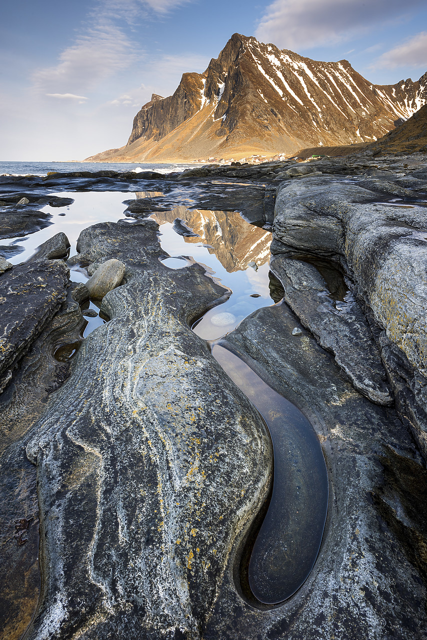 #150146-1 - Bjorntinden Reflecting in Tidepool, Lofoten Islands, Norway