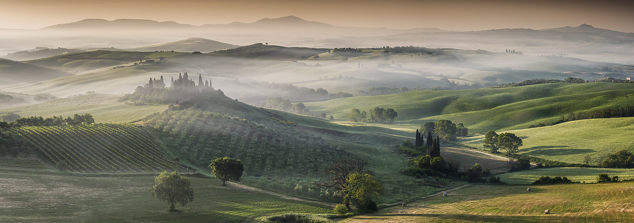 #150289-1 - Mist around Belvedere, Val d'Orcia, Tuscany, Italy