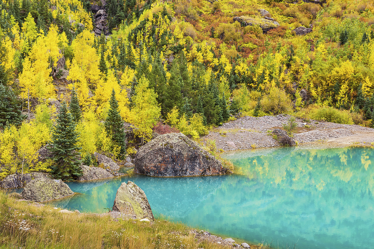 #150441-1 - Turquoise Lake in Autumn, Telluride, Colorado, USA