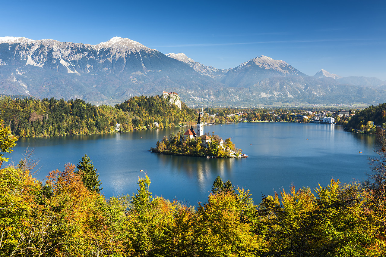 #150515-1 - Lake Bled with Assumption of Mary's Pilgrimage Church, Slovenia, Europe