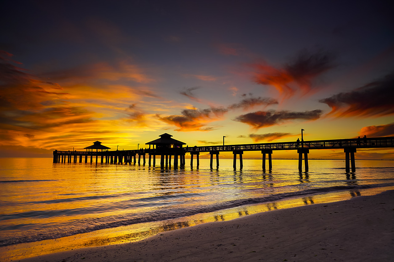 #150590-1 - Fort Myers Pier at Sunset, Fort Myers, Florida, USA