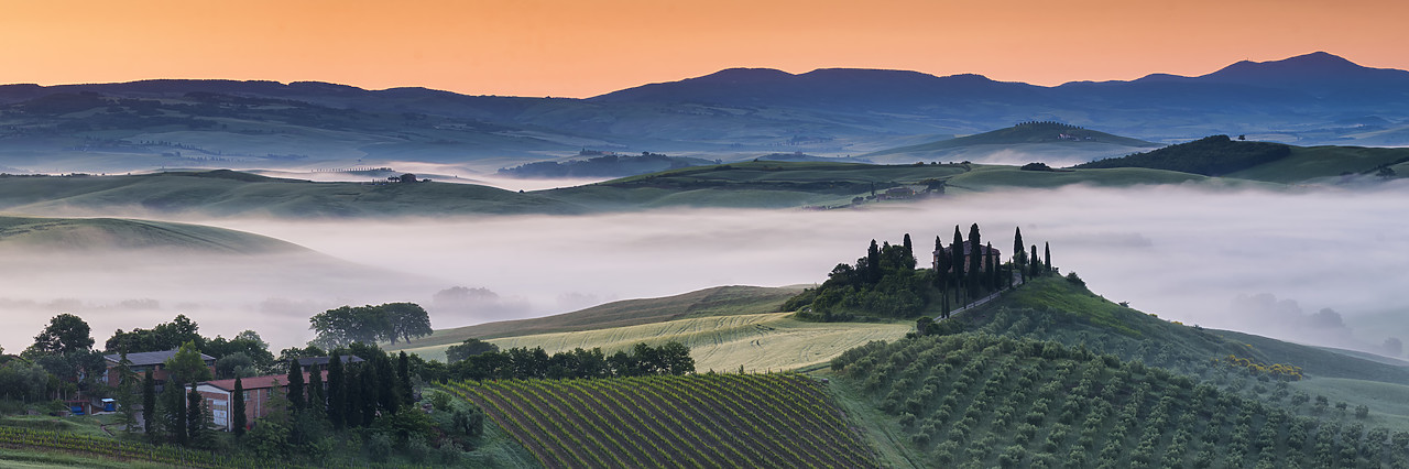 #160026-2 - Belvedere at Sunrise, Val d'Orcia, Tuscany, Italy