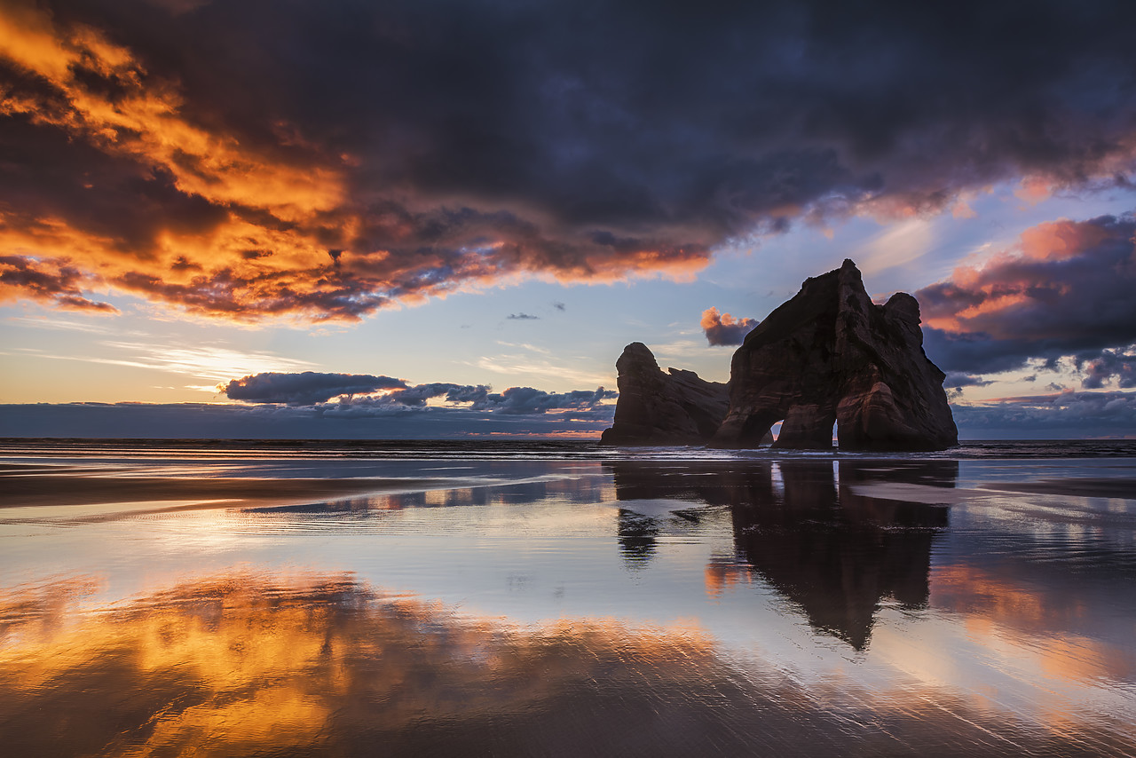 #160161-1 - Wharariki Beach at Sunset, New Zealand
