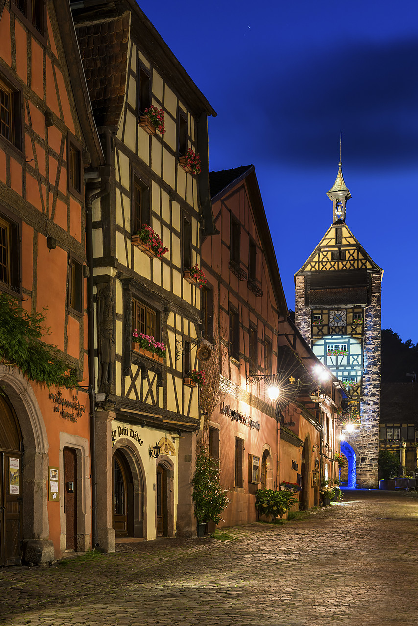 #160289-1 - Riquewihr at Night, Alsace, France