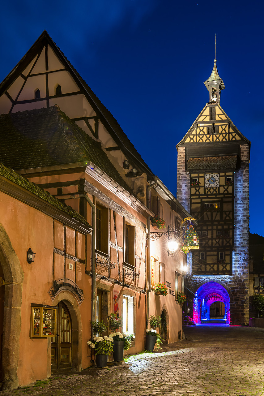 #160289-2 - Riquewihr at Night, Alsace, France