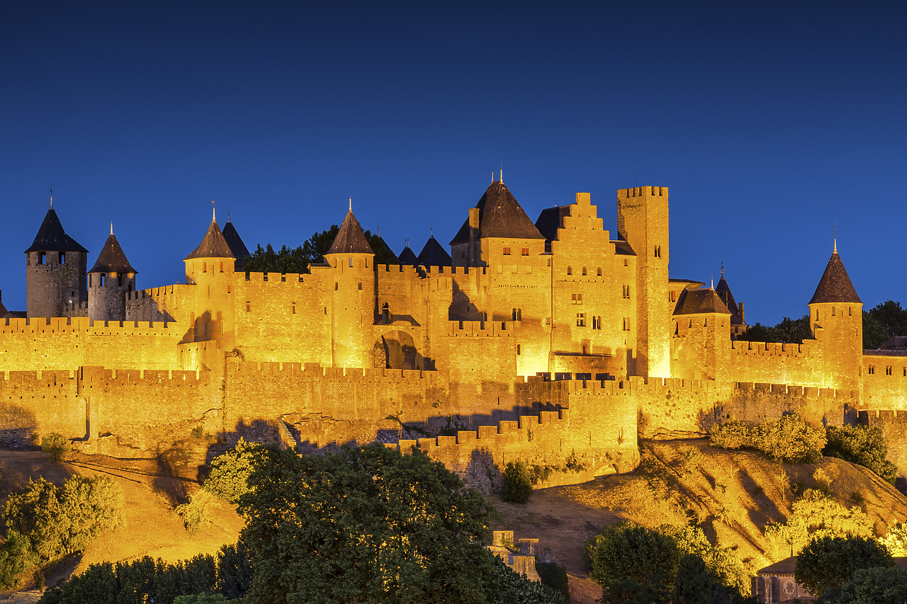 #160339-1 - Carcassonne at Night, Languedoc, France