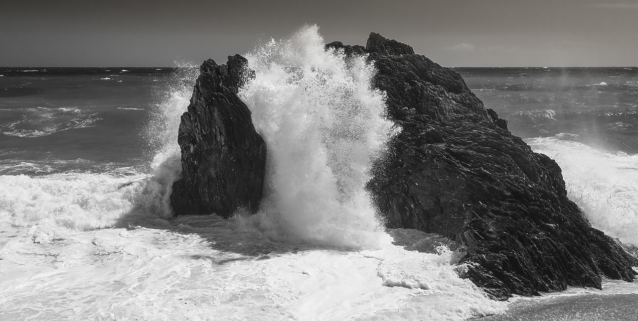 #160354-1 - Crashing Wave on Sea Stacks, Monterosso al Mare, Cinque Terre, Liguria, Italy