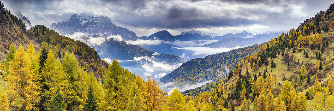 #160399-2 - Mountains with Low Mist in Autumn,  Dolomites, Belluno, Italy