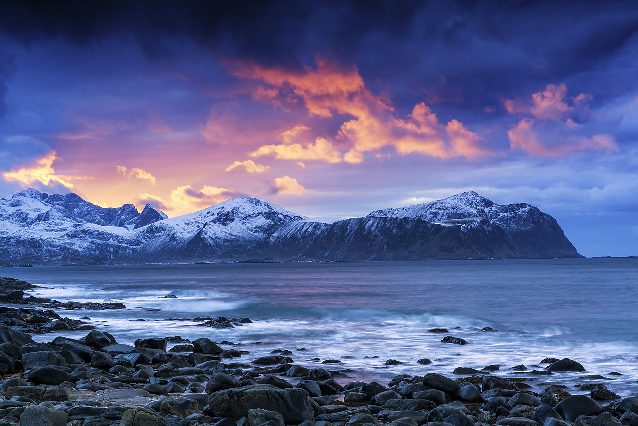 #170105-1 - Sunset from Vikten, Lofoten Islands, Norway