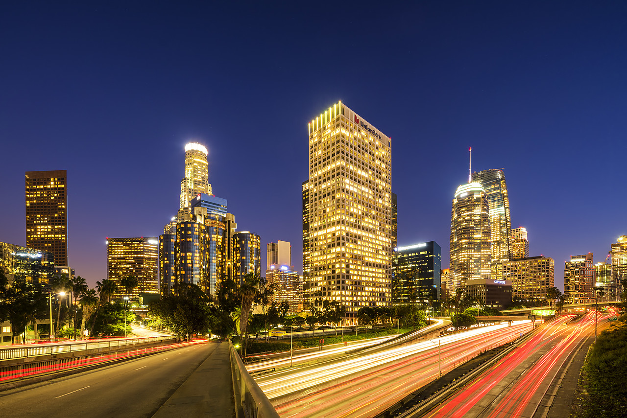 #170223-1 - Downtown Skyline at Night, Los Angeles, California, USA