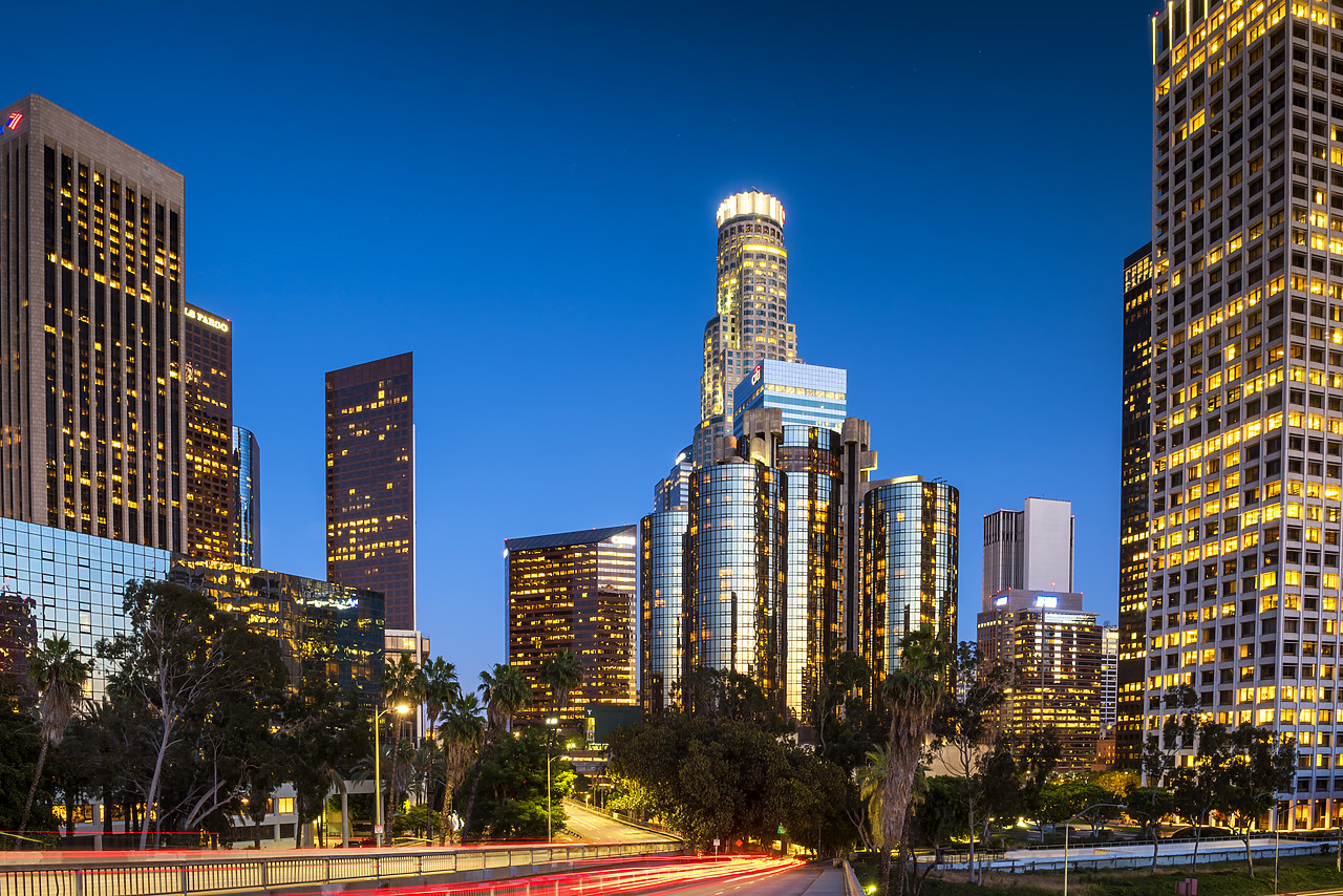 #170224-1 - Downtown Skyline at Night, Los Angeles, California, USA