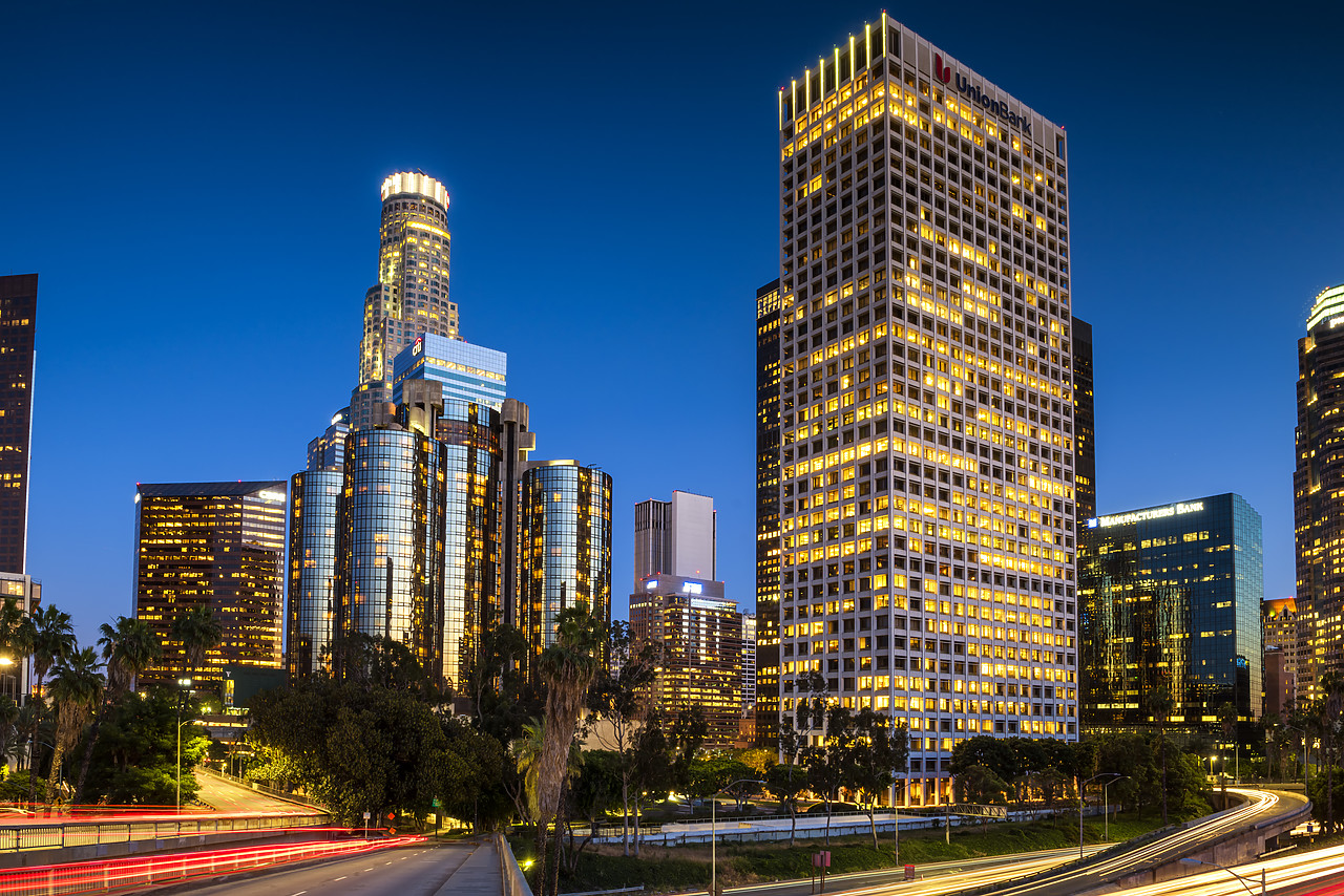 #170225-1 - Downtown Skyline at Night, Los Angeles, California, USA