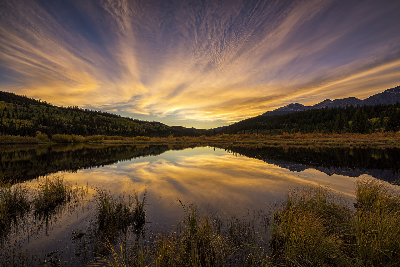 #170358-1 - Sunset Reflecting in Cottonwood Slough, Jasper National Park, Alberta, Canada