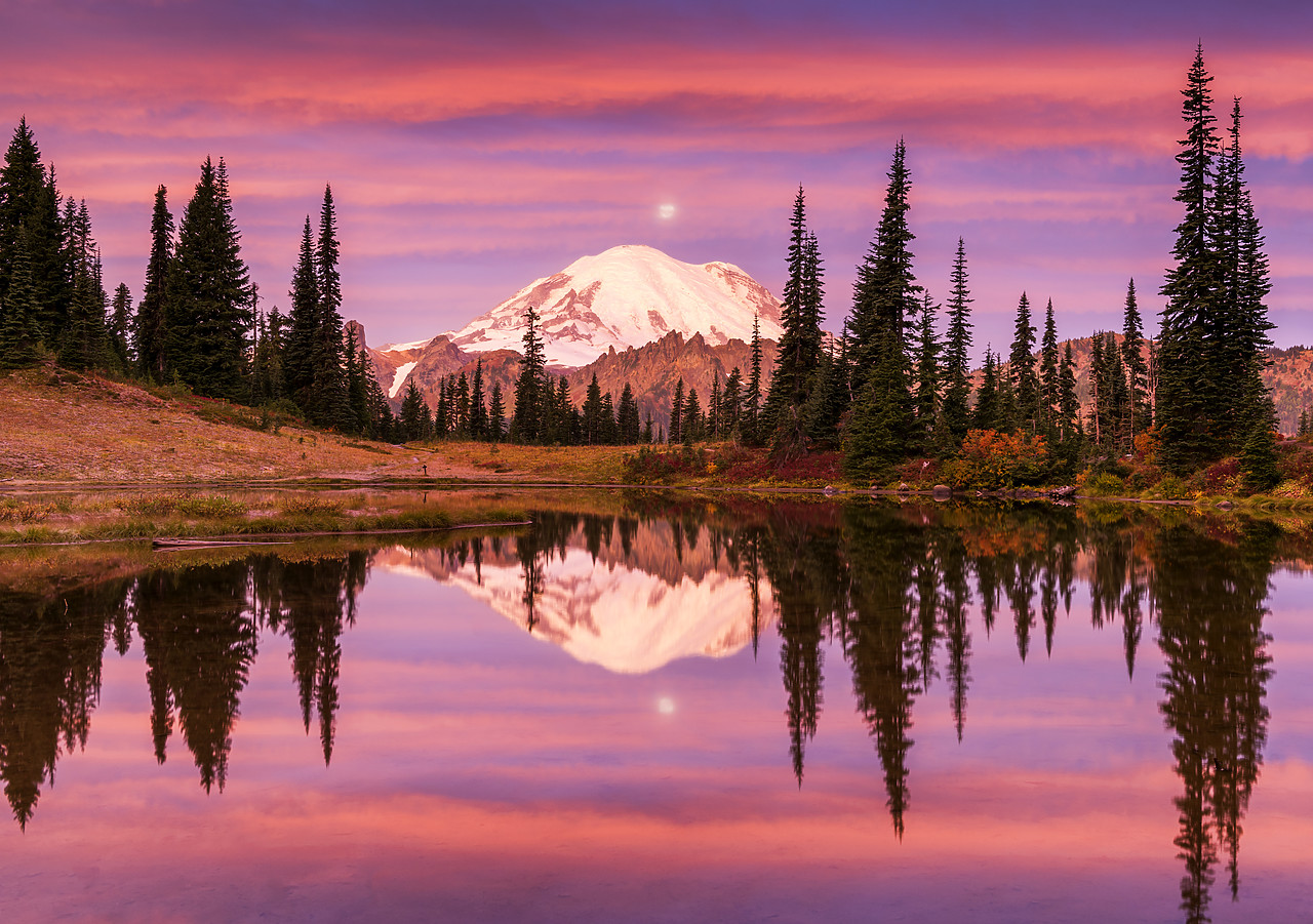 #170495-1 - Mt. Rainier Reflecting in Tipsoo Lake at Sunrise, Mt. Rainier National Park, Washington, USA