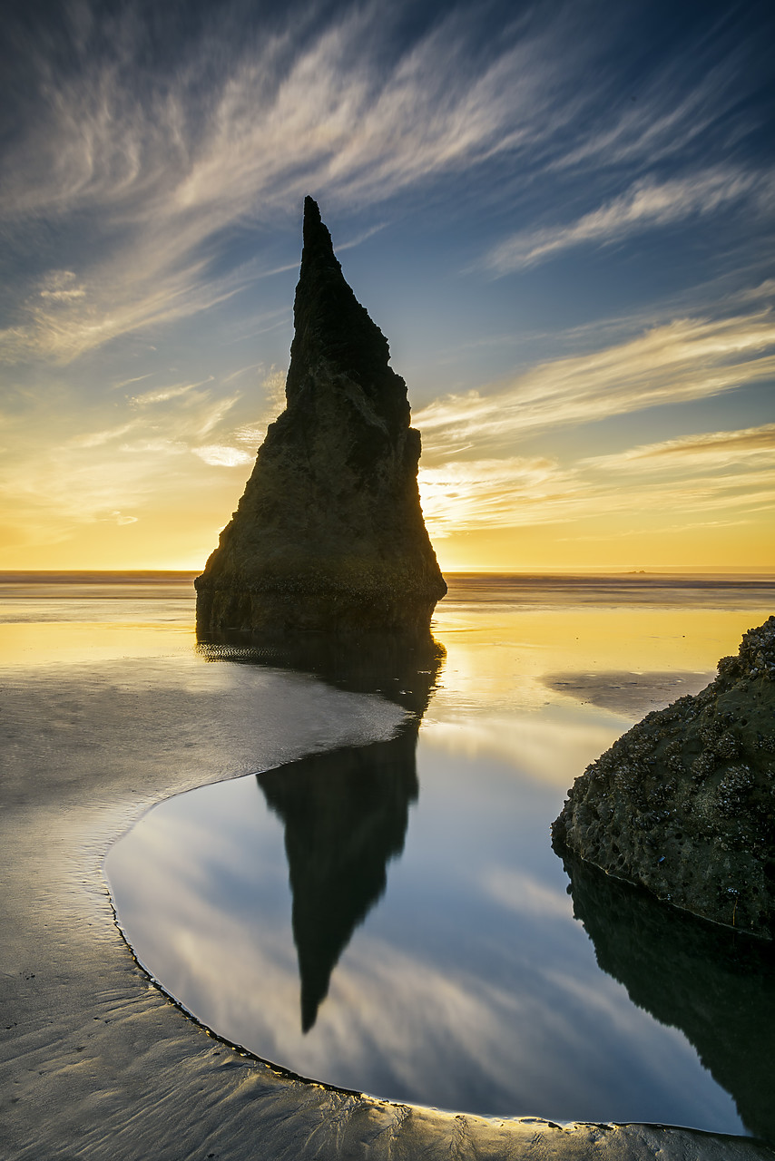#170560-1 - Wizard's Hat at Sunset, Bandon Beach, Oregon, USA