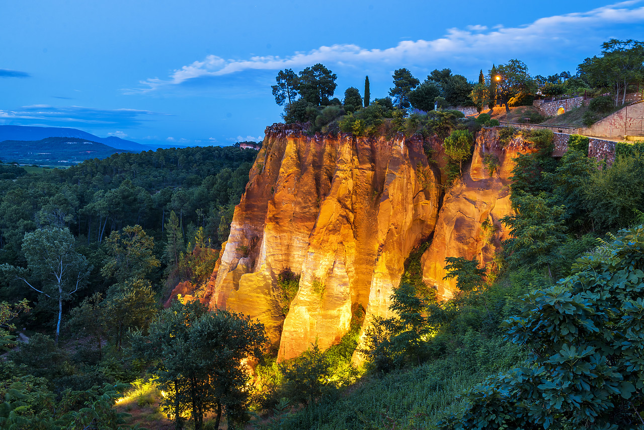 #170652-1 - Ochre Cliffs at Night, Roussillon, Provence, France