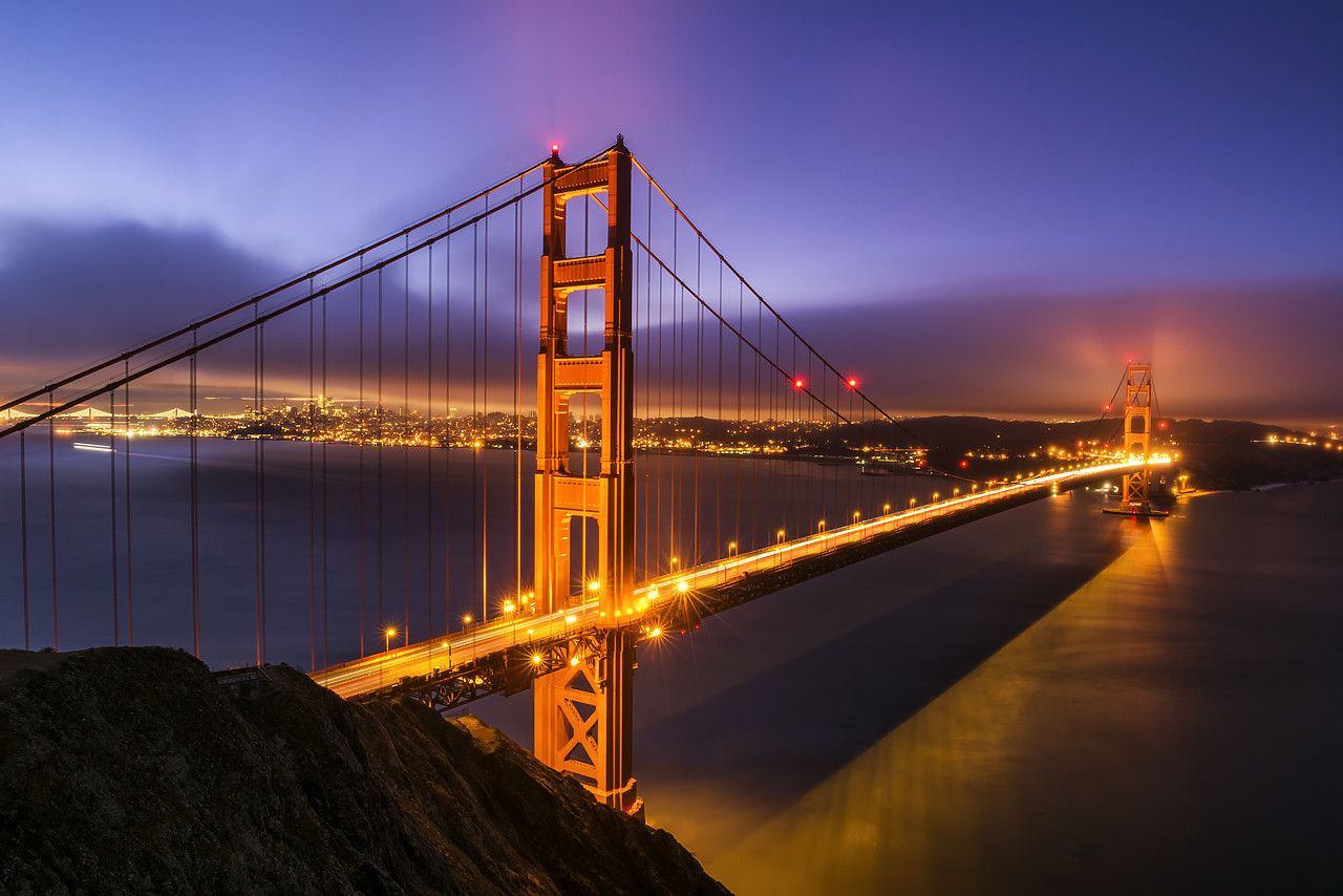 #170678-1 - Golden Gate Bridge at Night, San Francisco, California, USA