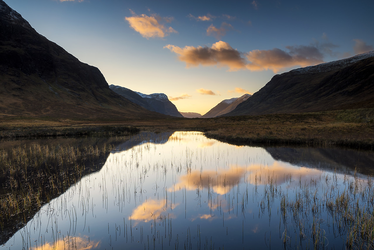#170695-1 - Lochan na Fola Reflections at Sunset, Glen Coe, Highland Region, Scotland