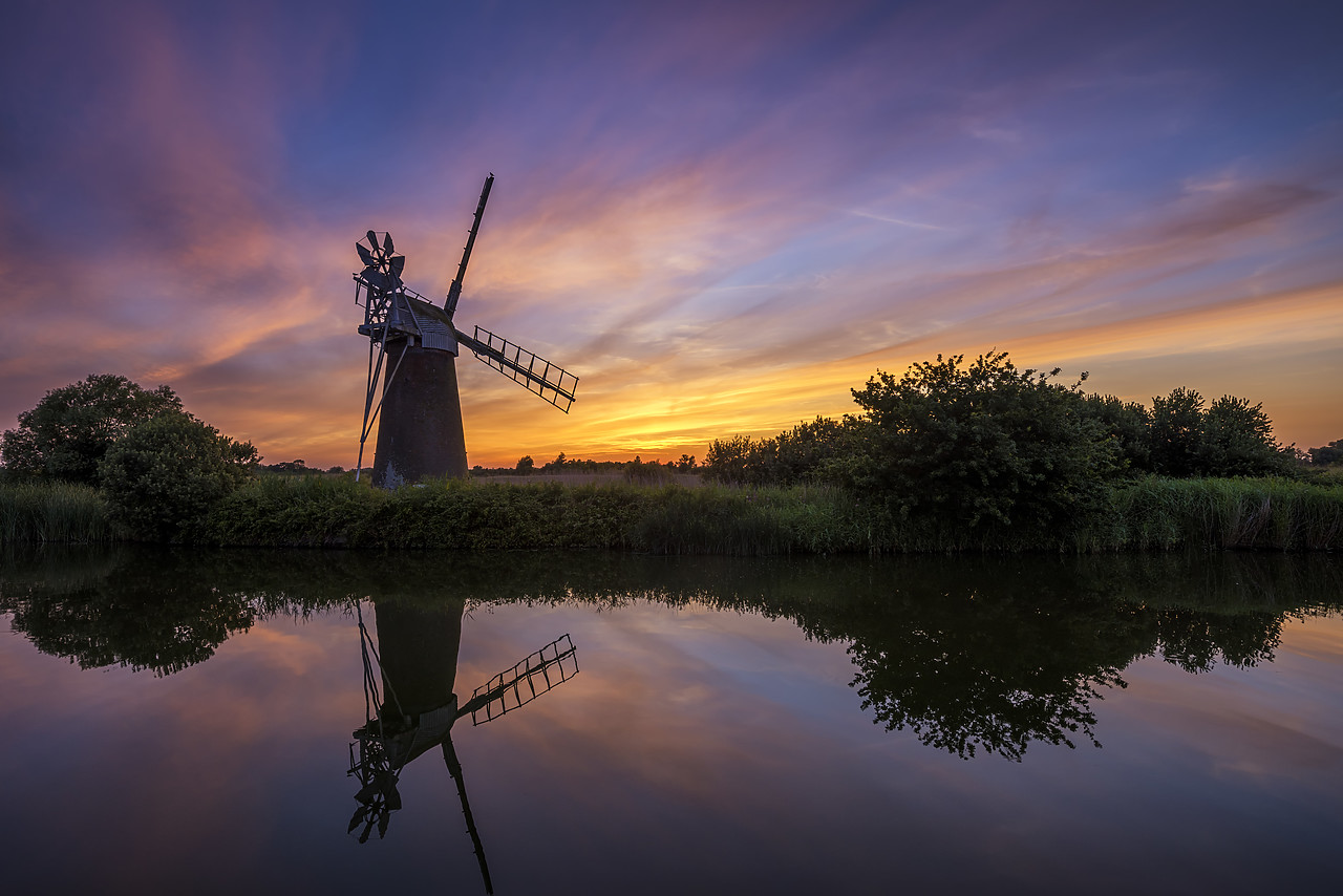 #170743-1 - Turf Fen Mill at Sunset, How Hill, Norfolk, England