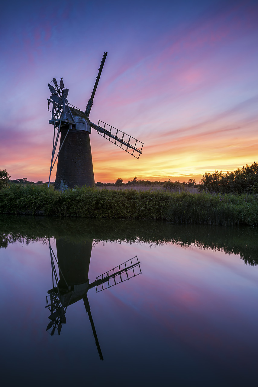 #170743-2 - Turf Fen Mill at Sunset, How Hill, Norfolk, England