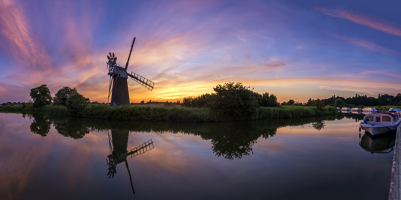 #170743-3 - Turf Fen Mill at Sunset, How Hill, Norfolk, England