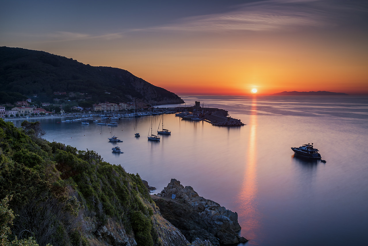 #170775-1 - Sunset over Marciana Marina, Island of Elba, Tuscany, Italy
