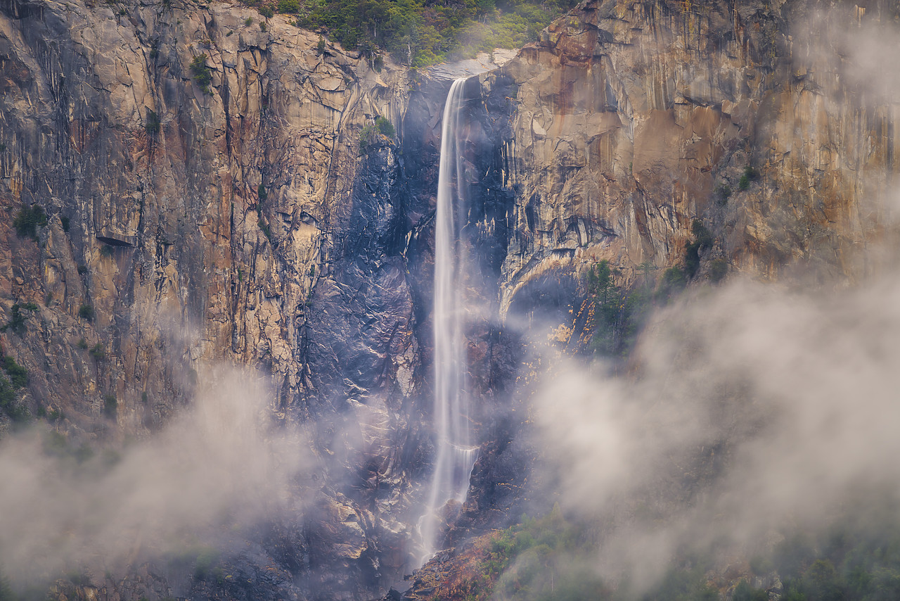 #180001-2 - Bridalveil Falls in Mist, Yosemite National Park, California, USA