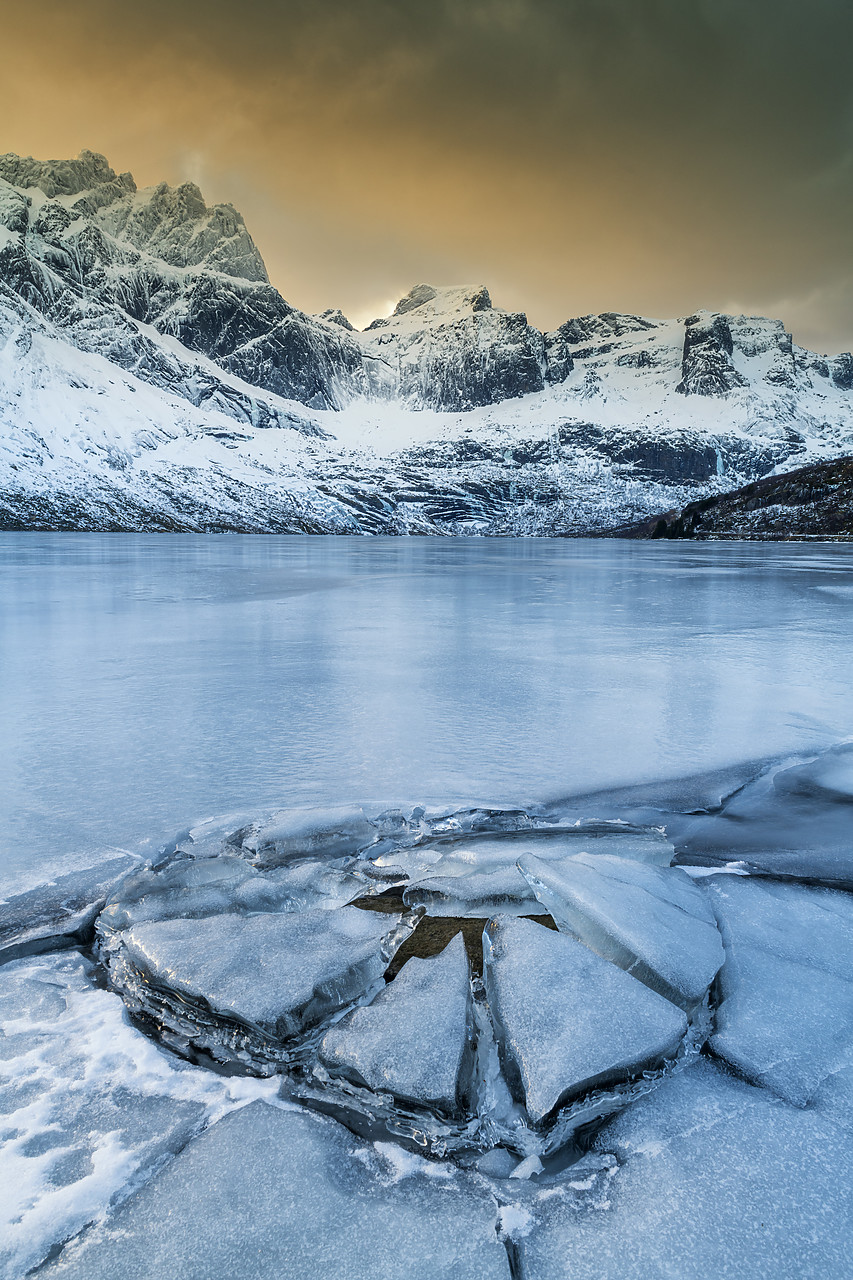 #180096-1 - Frozen Storvatnet, Lofoten Islands, Norway