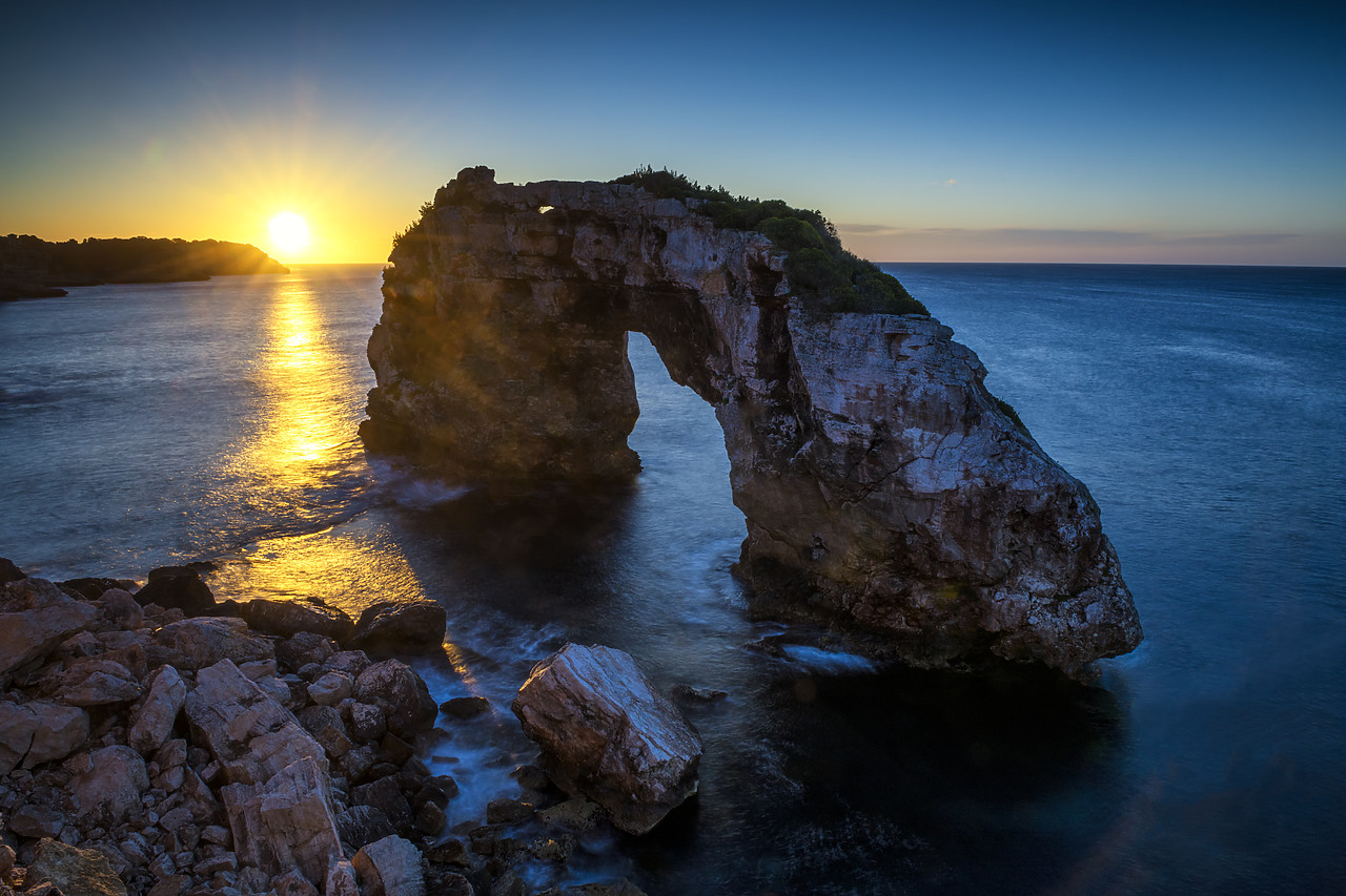 #180156-1 - Es Pontas Natural Sea Arch at Sunrise,  Mallorca, Balearics, Spain