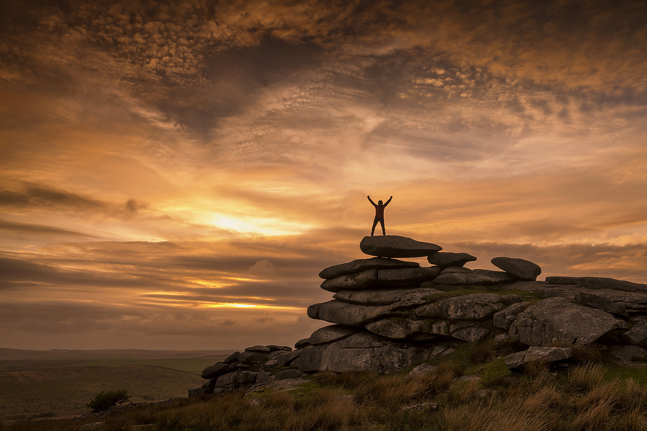 #180191-1 - The Cheesewring at Sunset, Bodman Moor, Cornwall, England