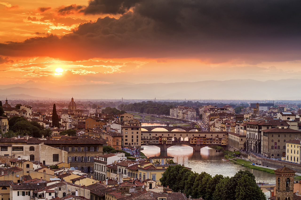 #180200-1 - Sunset over Florence, Tuscany, Italy