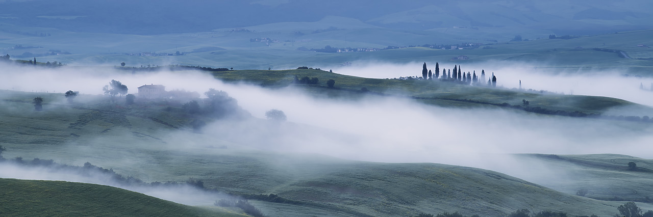 #180213-1 - Val d' Orcia in Mist, Tuscany, Italy