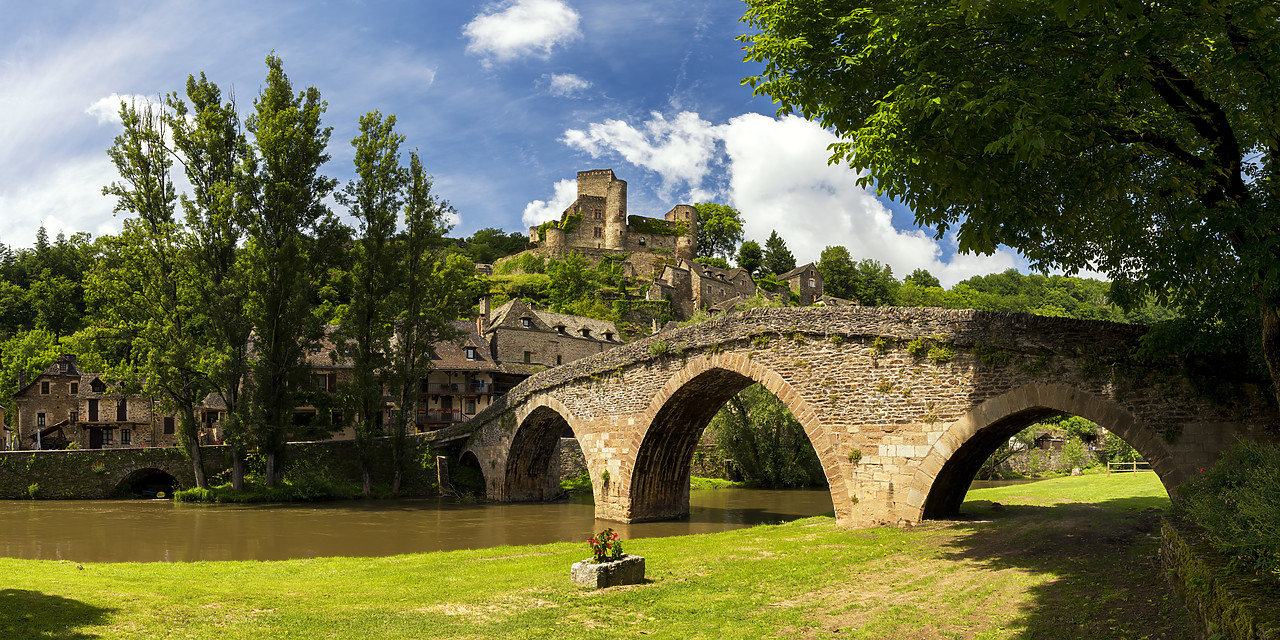 #180248-2 - Chateau Belcastel & 15th Century Bridge over Aveyron River, Belcastel, Occitanie, France