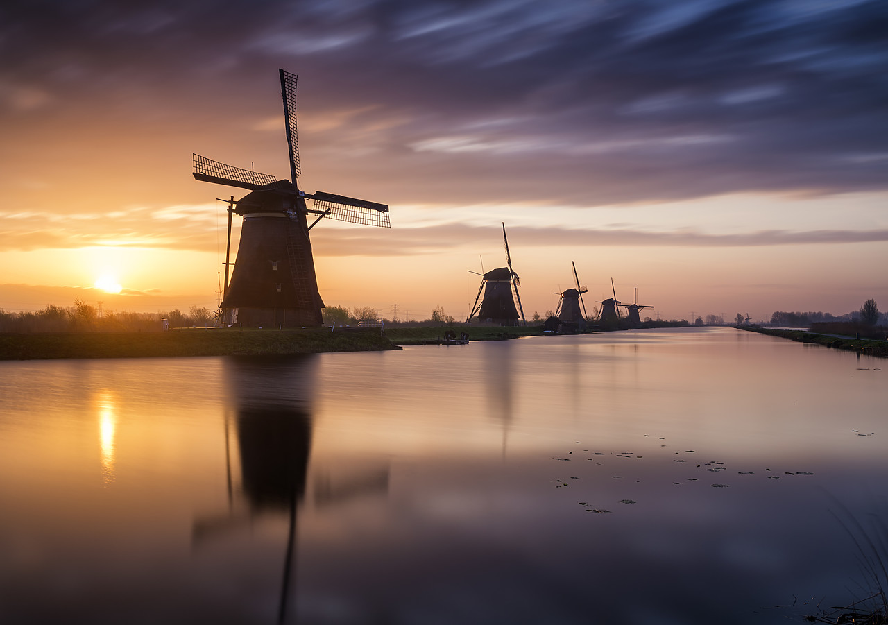 #180336-1 - Kinderdijk at Sunrise, Holland, Netherlands