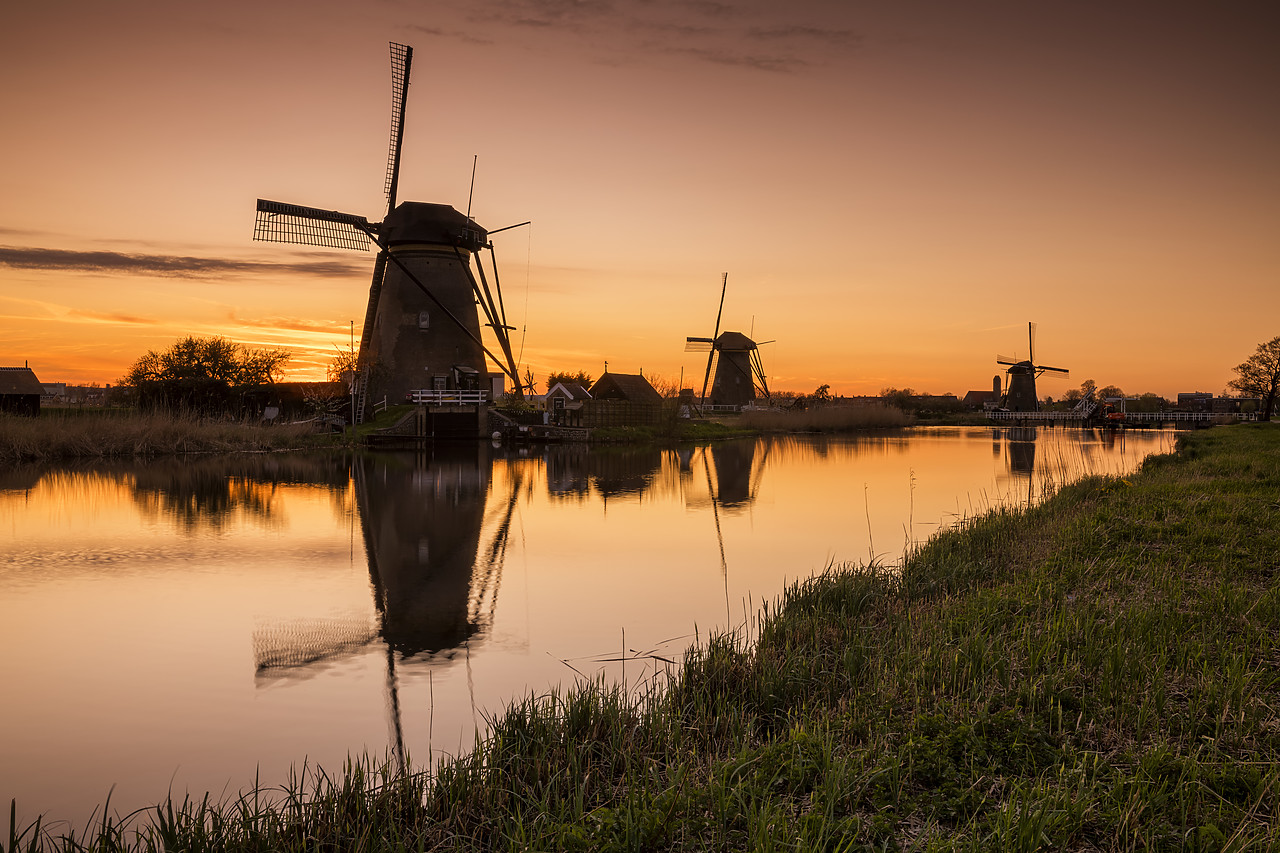 #180339-1 - Kinderdijk at Sunrise, Holland, Netherlands