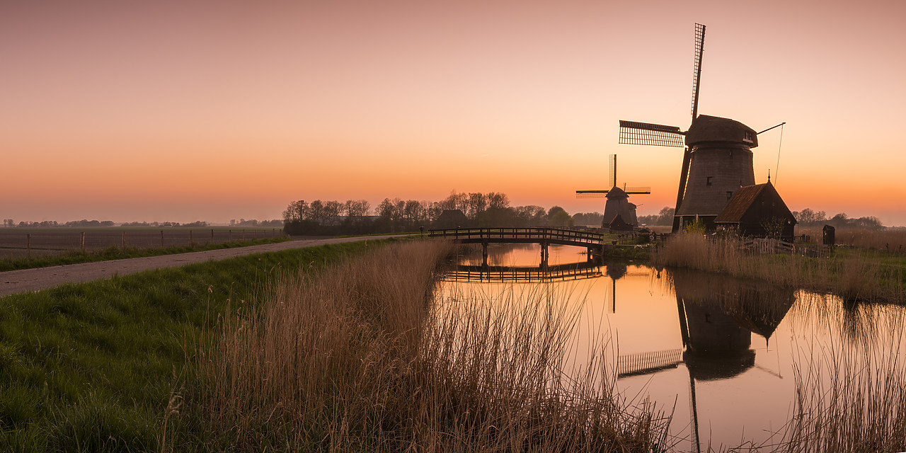 #180353-3 - Windmills at Sunrise, Oterleek, Holland, Netherlands
