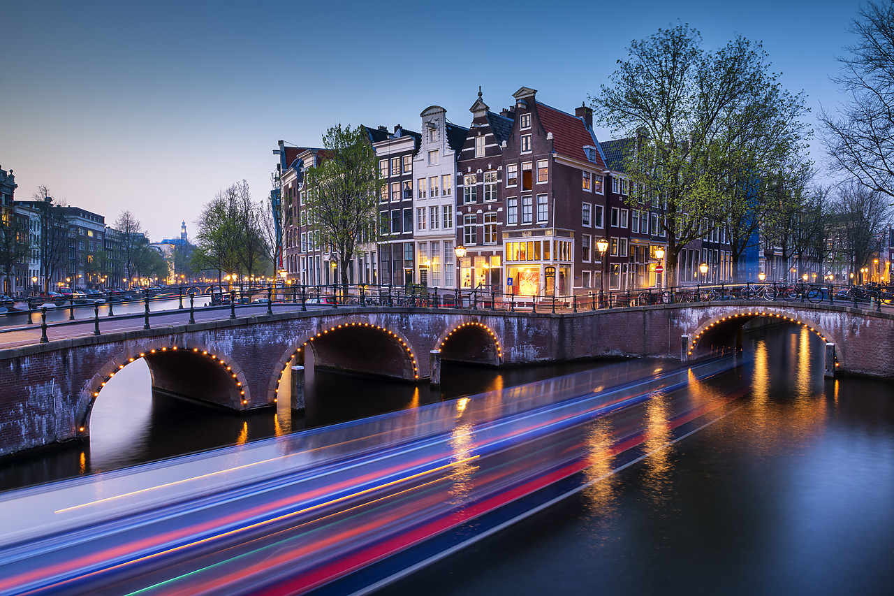 #180359-1 - Canals near the Keizergracht at Night, Amsterdam, Holland, Netherlands
