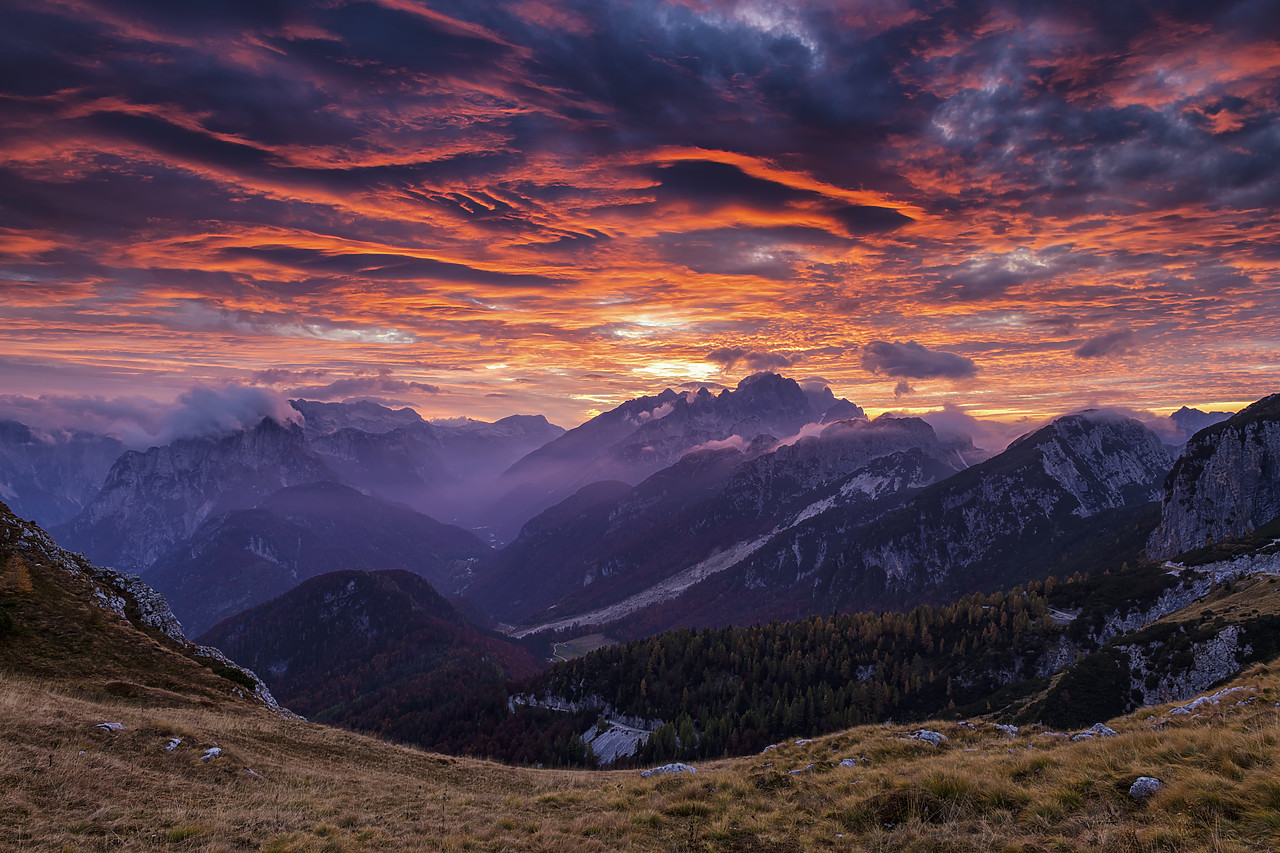 #180450-1 - Mangart Pass at Sunset, Triglav National Park, Julian Alps, Slovenia