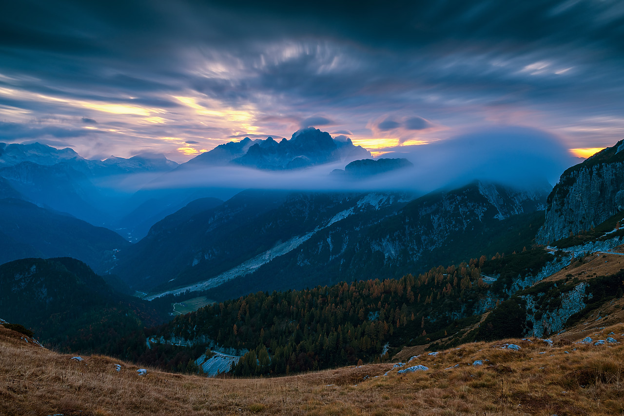 #180451-1 - Mangart Pass at Sunset, Triglav National Park, Julian Alps, Slovenia