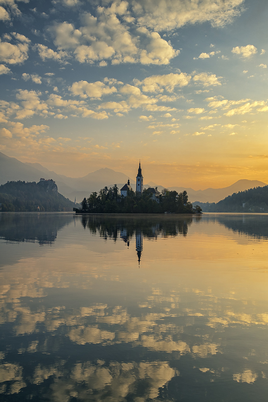 #180463-2 - Assumption of Mary's Pilgrimage Church at Dawn, Lake Bled, Slovenia
